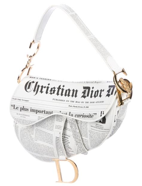 christian dior newspaper saddle bag|Christian Dior vintage sling bag.